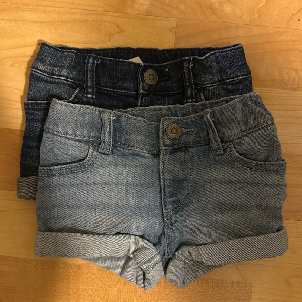 12m Denim girls shorts simple joys by carters, light and dark wash